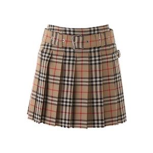 SOLD ⚡️Burberry Wool Carmen Pleated Checked Mini Skirt